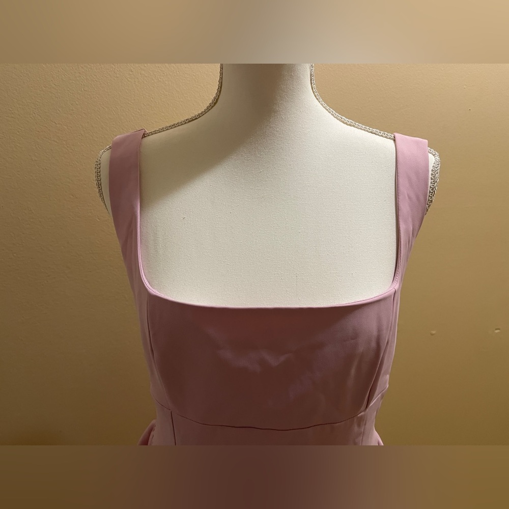 Finesse Pink Emi Bow Mini Dress Women’s Size 1X Sleeveless Tie Party Zip Back - Picture 5 of 16